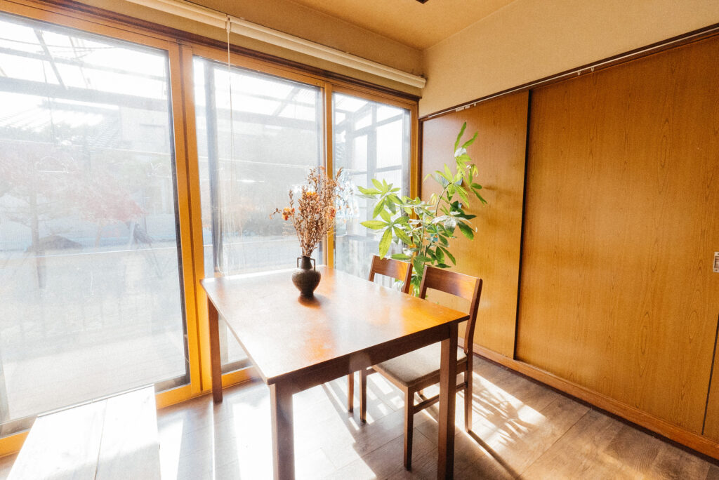 Dining table by the window